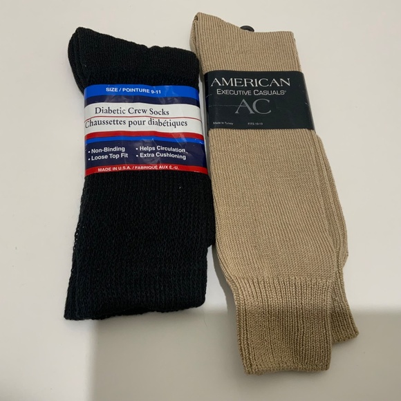 5 pair -Men's Cotton blend Socks Black Tan Navy Brown  - New! Size 9 - 13 - Picture 7 of 7